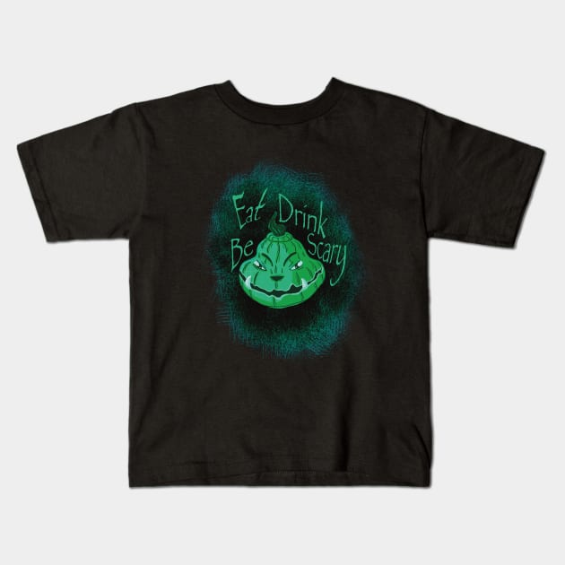 Halloween pumpkin Kids T-Shirt by Xatutik-Art